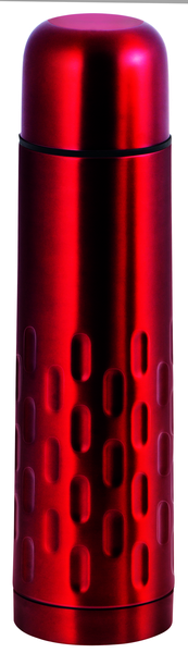 Rote Edelstahl-Thermoskanne 0,65 l mit doppelwandiger Vakuum-Isolierung