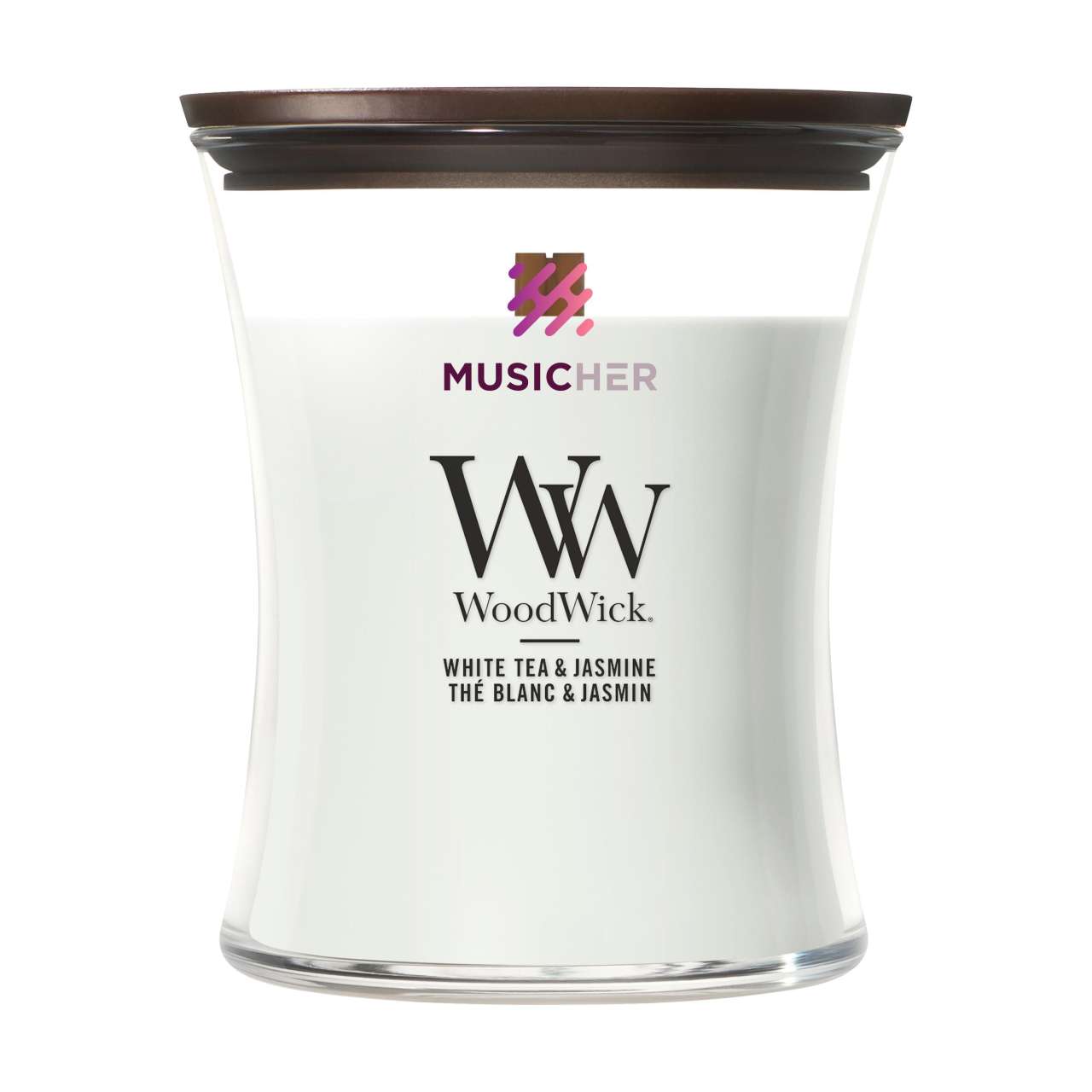 WoodWick White Tea & Jasmine Medium Candle Duftkerze