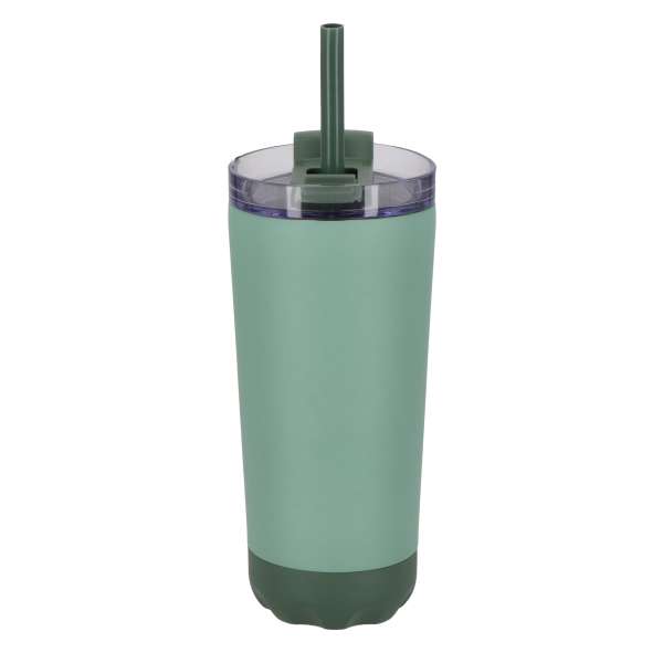InSideOut doppelwandiger Norden-Trinkbecher aus Edelstahl mit Strohhalm, 600 ml