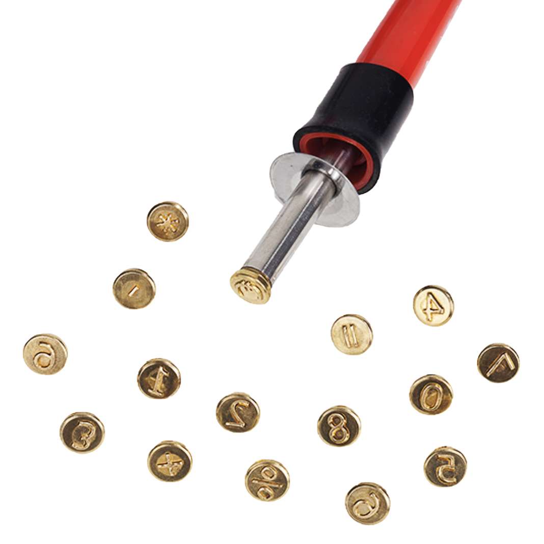 Brennstempel-Set 16-tlg. Zahlen und Zeichen