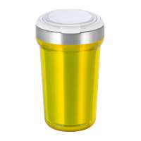 Innenbecher silber, Deckel weiß, Tasse gelb