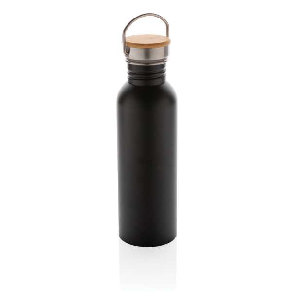 Moderne Stainless-Steel Flasche mit Bambusdeckel
