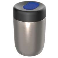 Pot silber, Deckel blau