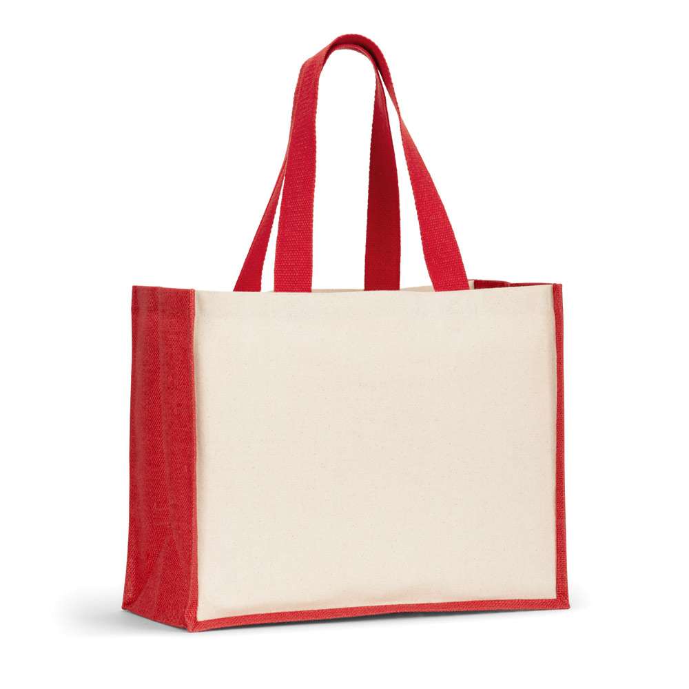 HELSINQUE COLOUR Tasche aus Canvas (320 g / m²), mit Boden und Seiten aus farbig laminierter Jute (3