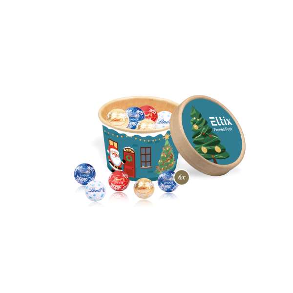 Christmas Paperbox mit Lindt Minis und Nikolaus