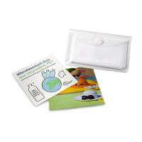 Mit transparentem Schutzetui (mit Klettpunkt), Weiß, 15 x 18 cm