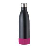 Flasche schwarz, Hülle magenta