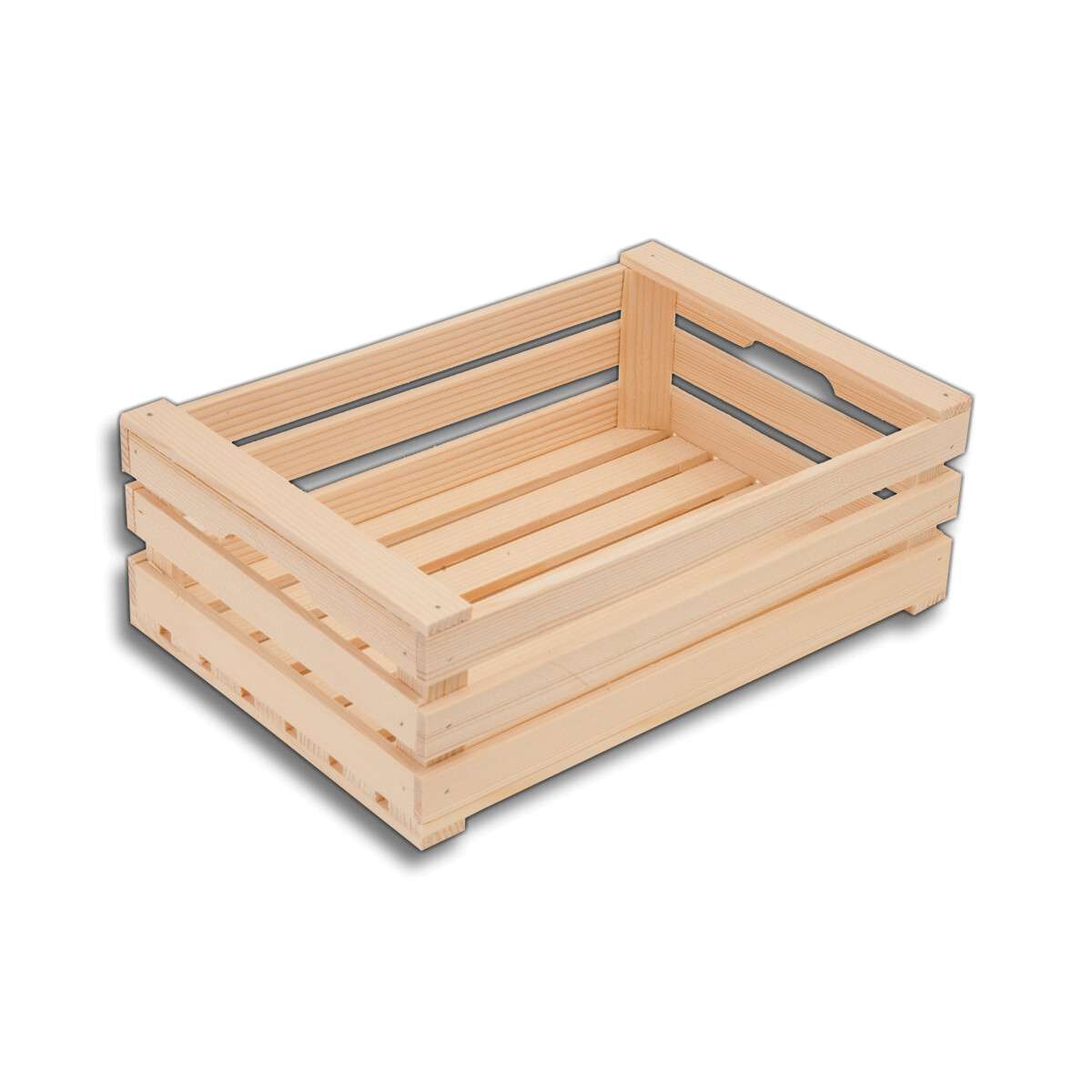 Kleine Holzkiste, 30 x 22 x 10 cm, Aufbewahrungsbox, Dekokiste offen aus Holz, Obstkisten, Weinkiste