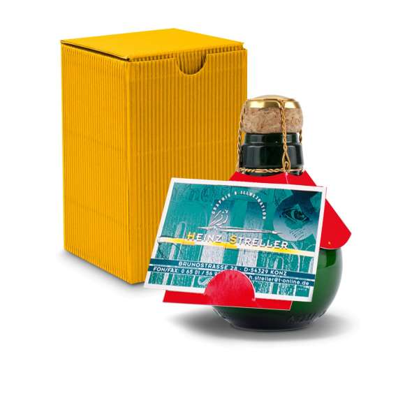 Kleinste Sektflasche der Welt! Visitenkarteneinschub - Inklusive Geschenkkarton in, 125 ml