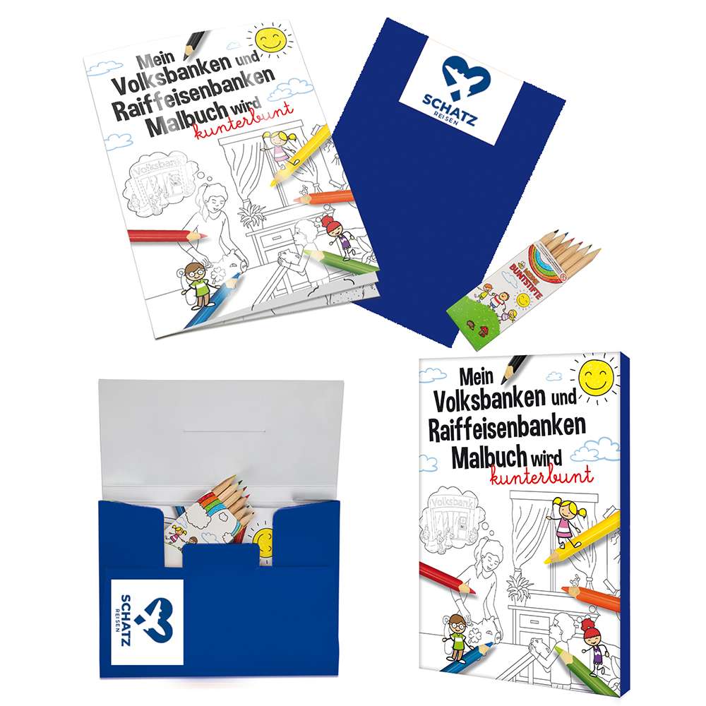 Malbuch / Mal-Set A6 - Volksbanken&Raiffeisenbanken