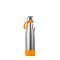 Flasche silber, Ring orange, Hülle orange