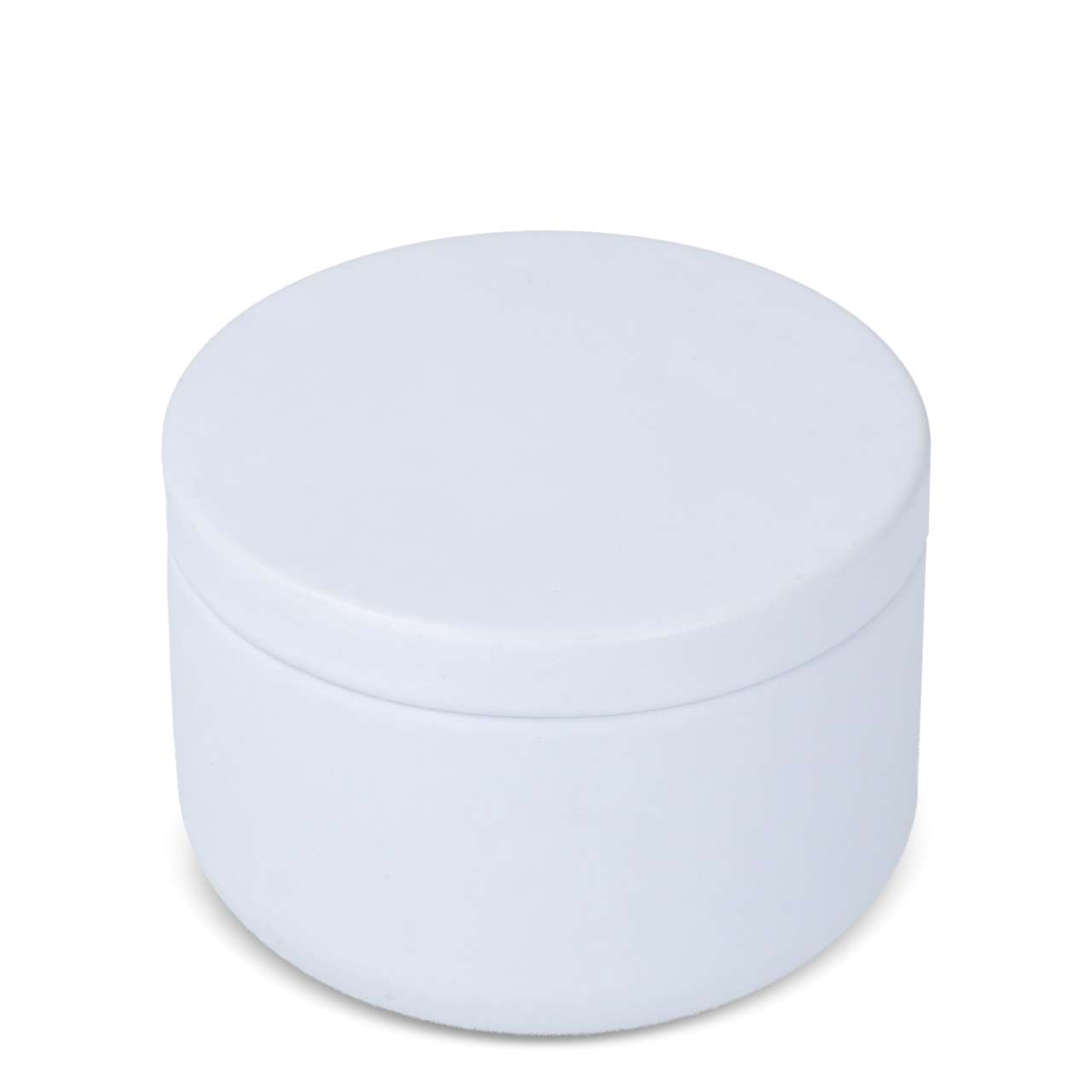 Candle in round recycled tin