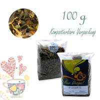 Kompostierbarer Zellglas-Beutel, Geprägtes Verschluss-Siegel aus Zuckerrohrpapier. Komplett abbaubar. Inhalt 100 g