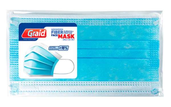 Atemmaske im Polybeutel inklusive Digitaldruck auf dem Sticker