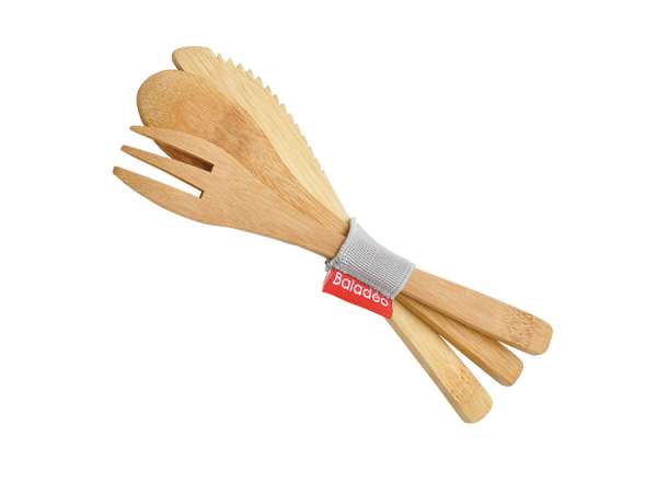 3-teiliges Besteckset 'Nagano' aus Bambus