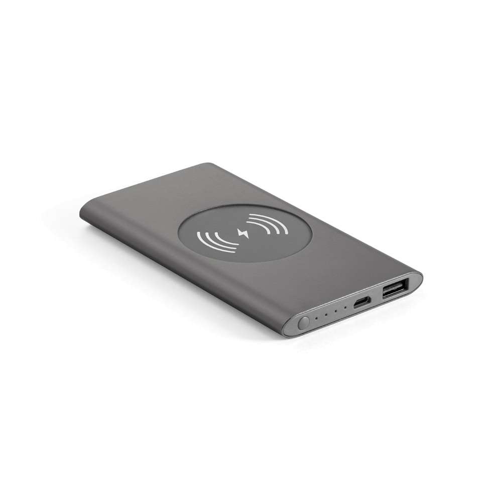 CASSINI Powerbank 4'000 mAh mit 5W wireless Ladegerät aus Recyceltes Aluminium (100 % rAL)