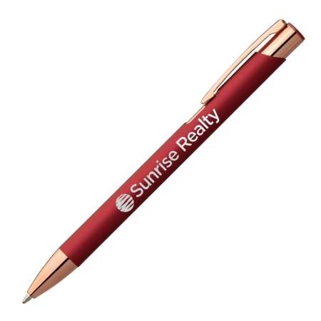 MARTINIQUE Soft Touch Kugelschreiber Rose Gold mit Laser Gravur