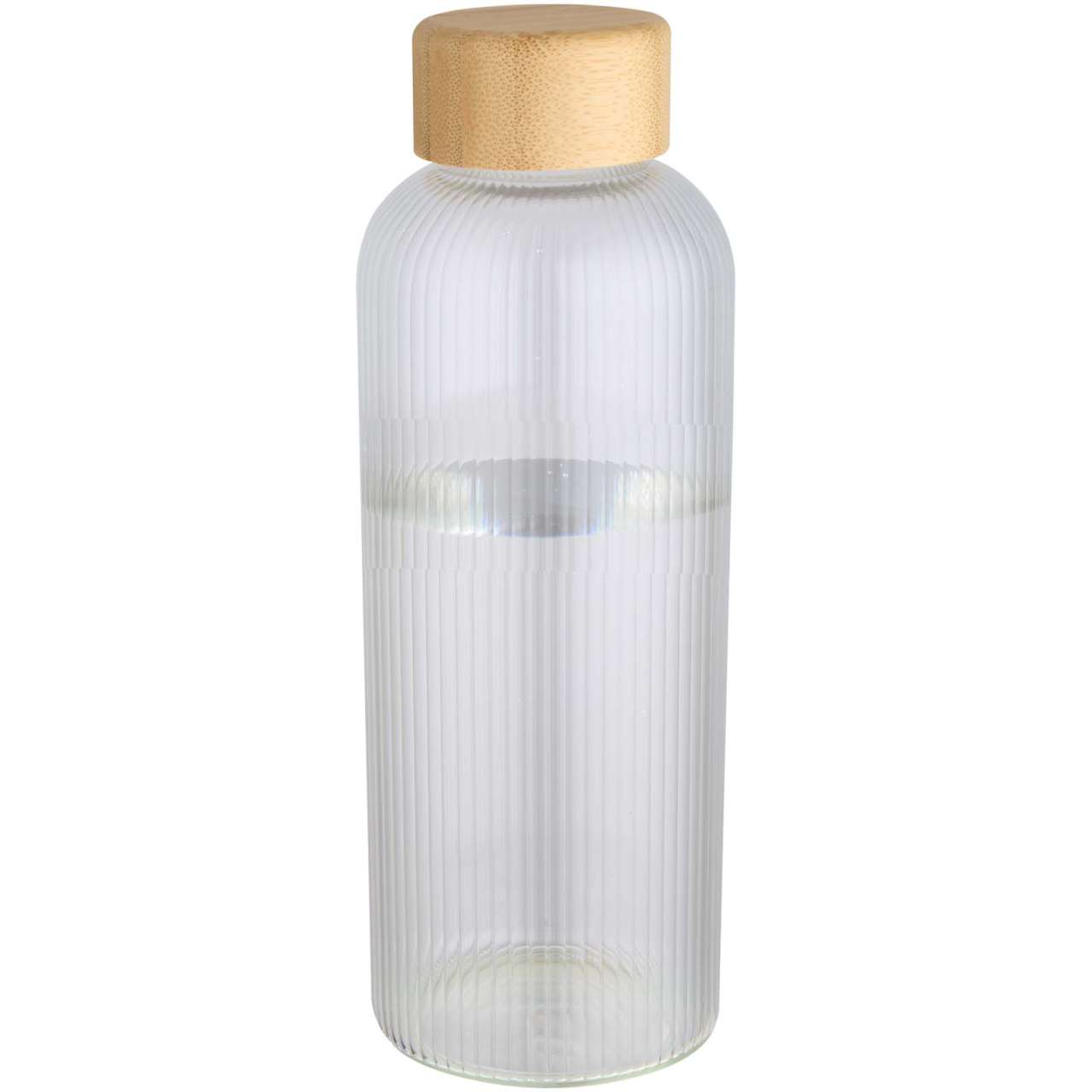 Mirage 650 ml einwandige Trinkflasche aus Borosilikatglas mit Bambusdeckel