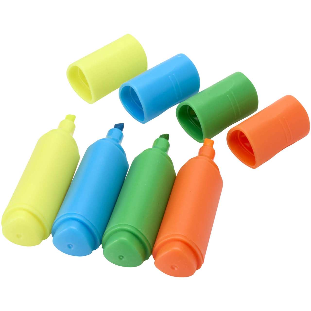 Mini-Textmarker-Set aus recyceltem Kunststoff