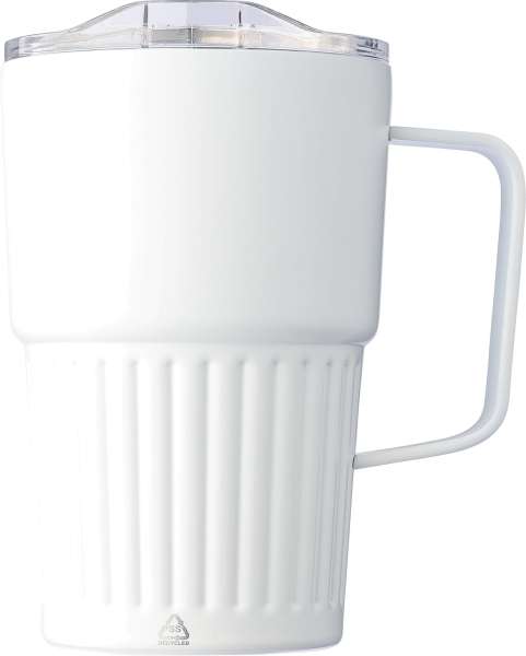 Recycelter Edelstahl-Reisebecher mit doppelter Wand (450 ml) von Calo