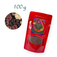 Aluverbundfolien-Standbodenbeutel, Aromabeutel, rot, mit Fenster, Inhalt 100 g