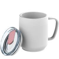 Becher weiß, Deckel hellmagenta