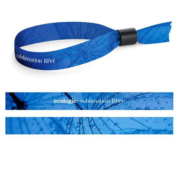 75054S Gedrucktes Muster von Lanyard SUBLIMATION Slim II (15 mm) Armband aus recyceltem Polyester (1