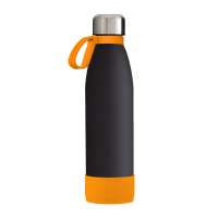 Flasche schwarz, Ring orange, Hülle orange