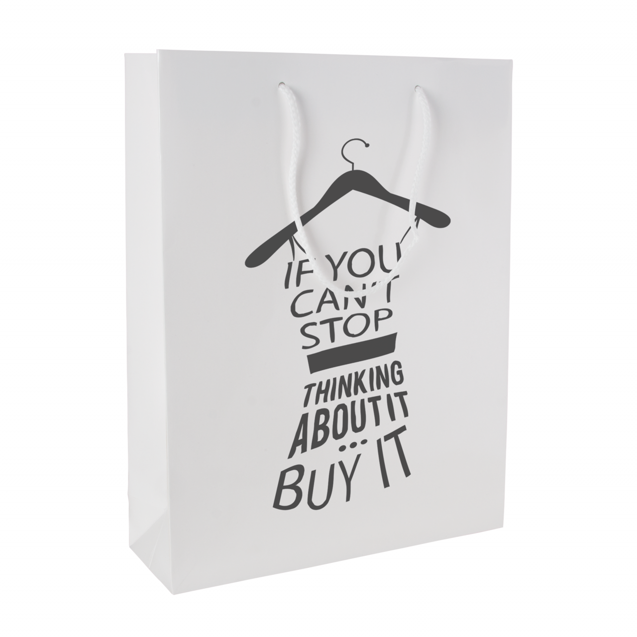 Glanz-laminierte Papiertasche 400 x 120 x 360 mm weiß