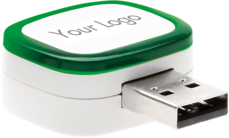 USB-Lampe grün mit LED als Taschenlampe für Powerbanks