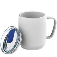 Becher weiß, Deckel blau