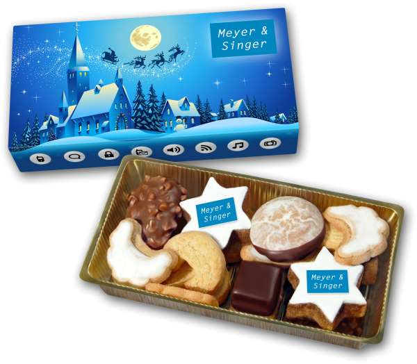 Weihnachtsgebäckmischung mit Logo