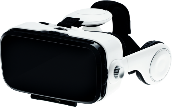 VR Brille mit Kopfhörer für Virtual Reality auf dem Smartphone