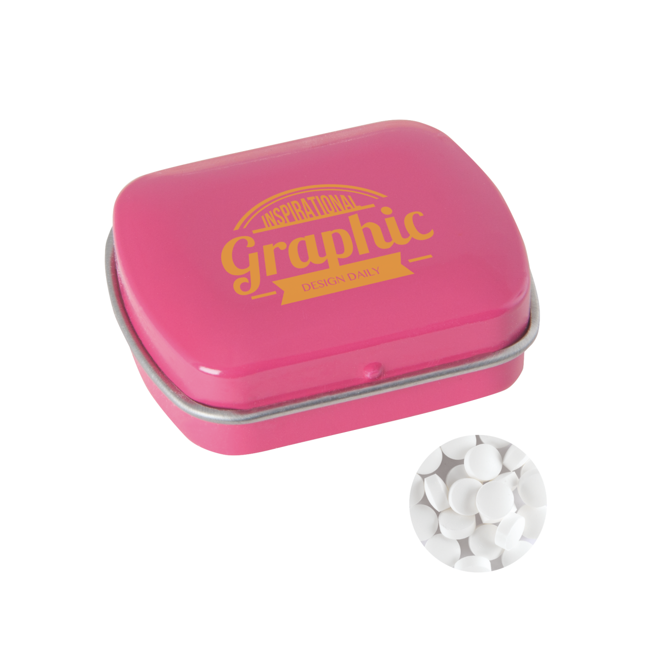 Kleine Blechdose mit ca. 10 gr. extra strong Minties `Triangle`