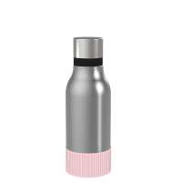 Flasche silber, Hülle hellmagenta