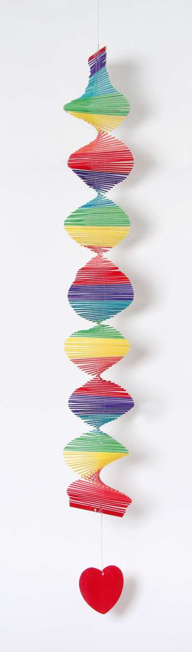 Bambusspirale Regenbogen groß