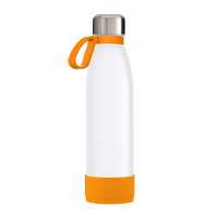 Flasche weiß, Ring orange, Hülle orange
