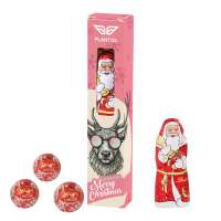 1 Lindt Schoko-Weihnachtsmann und 3 Lindt LINDOR Minikugeln