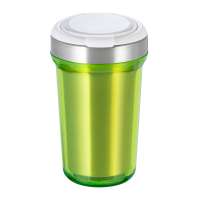 Innenbecher silber, Deckel weiß, Tasse hellgrün