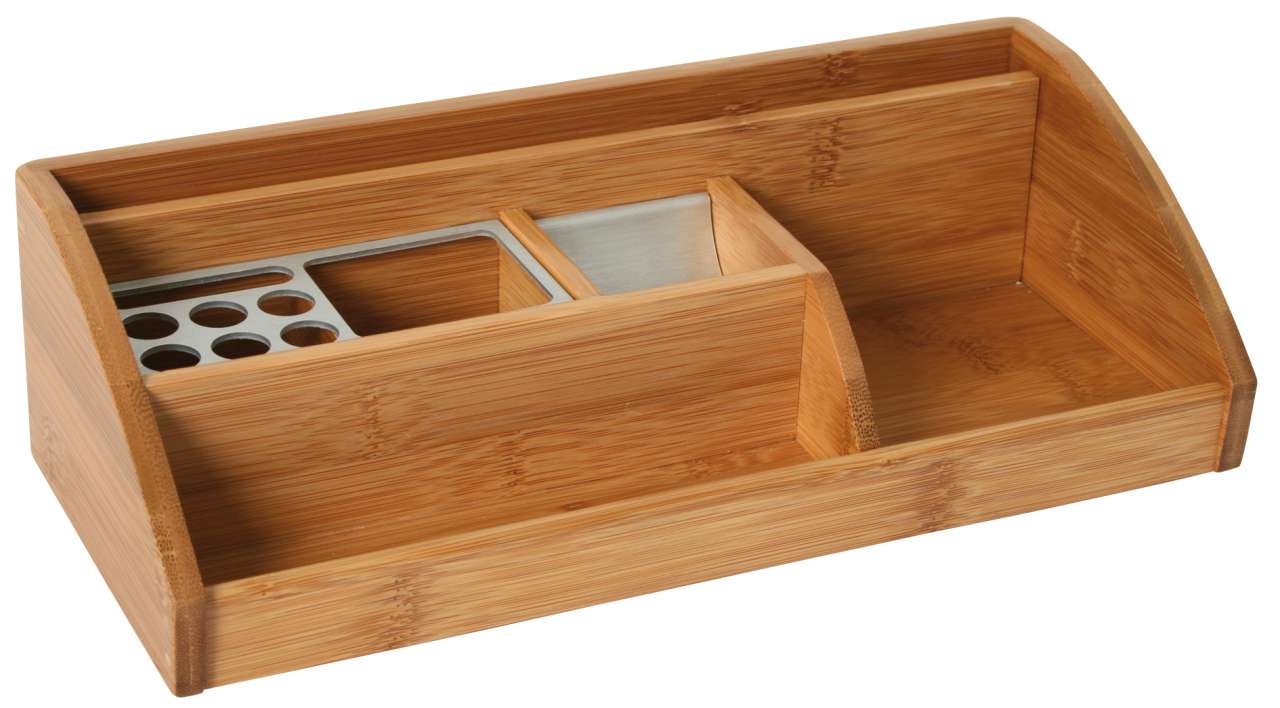 Schreibtischständer L, Bambus / Alu