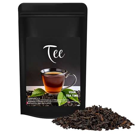 Schwarztee, ca. 40g, Standbeutel Midi schwarz