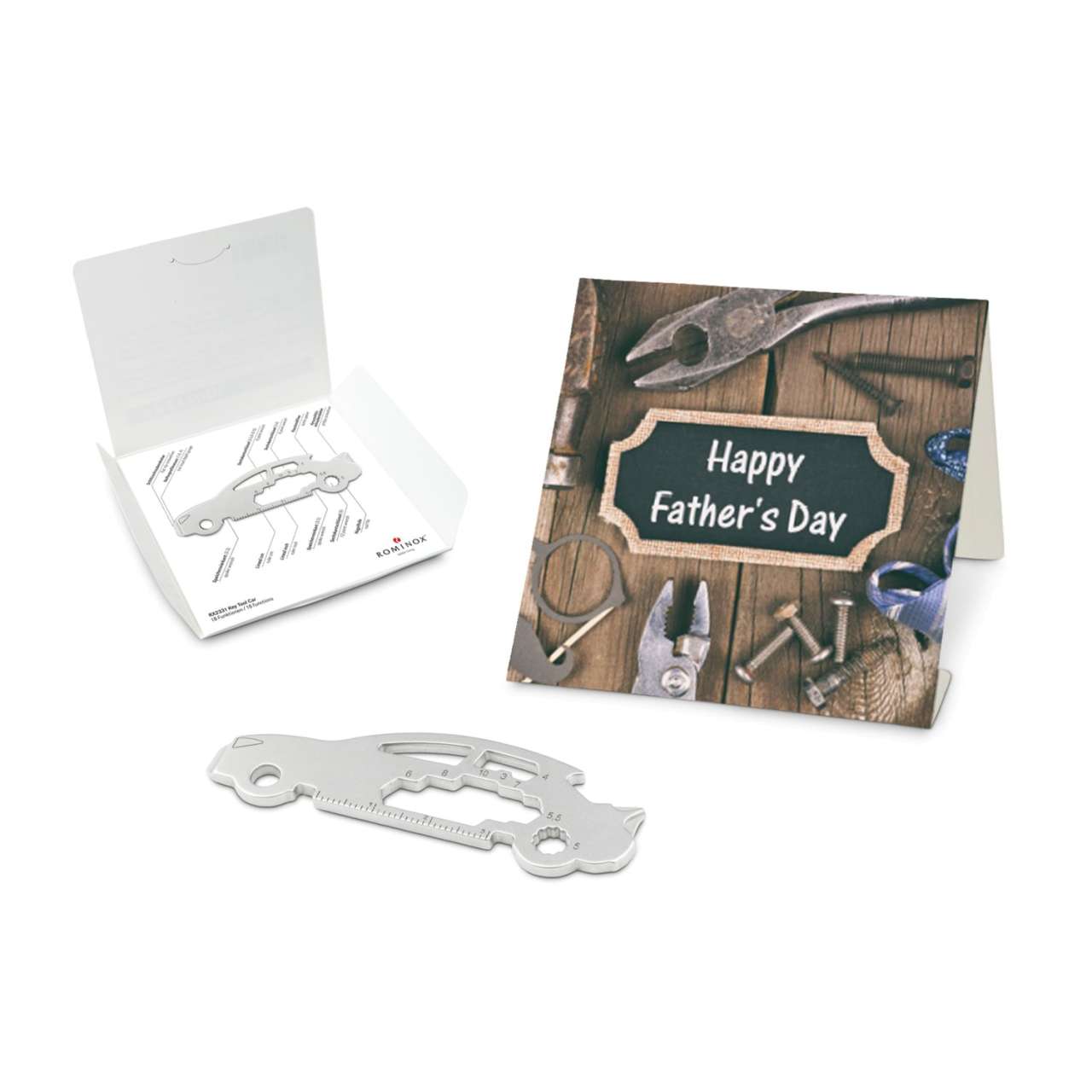 Geschenkartikel: ROMINOX® Key Tool Funktionen) im Motiv-Mäppchen Happy Father's Day