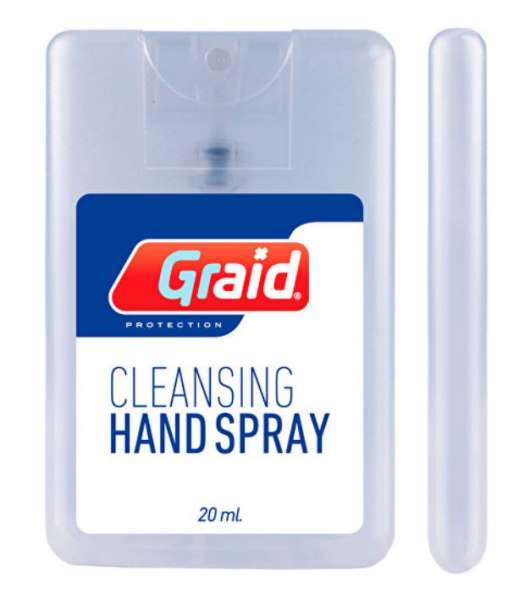 Hand-Reinigungsspray 20 ml inklusive Digitaldruck auf dem Sticker