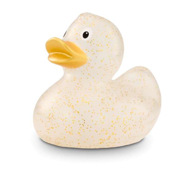 Werbeente Giselle Goldglitzer, ca. 8 cm