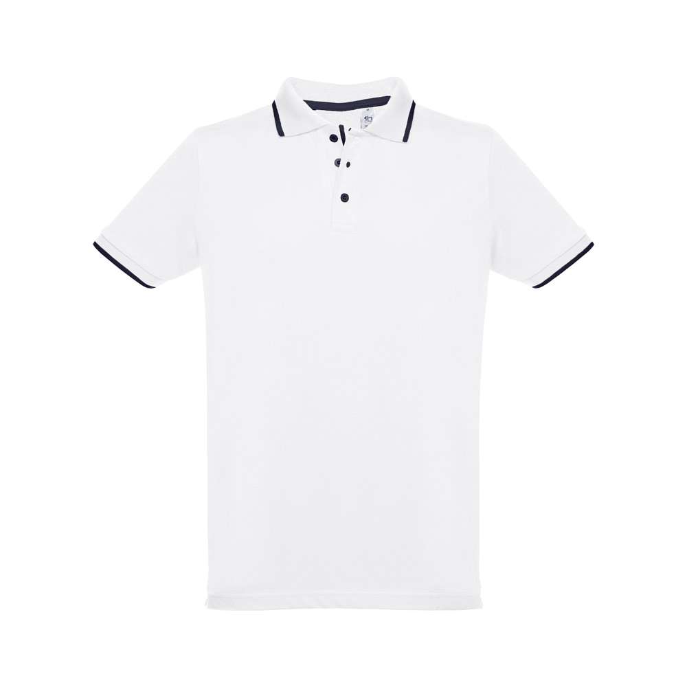 THC ROME WH Zweifarbiges Baumwoll-Poloshirt für Männer Weiße Farbe