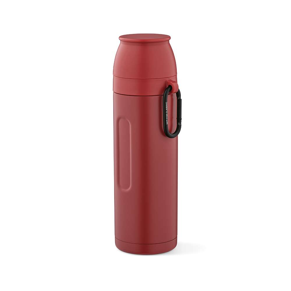 Loire Thermos aus recy. Edelstahl, 810 ml. Mit 2 Bechern und Karabiner