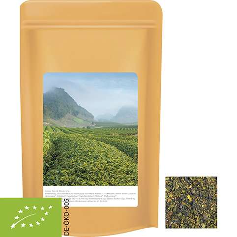 Bio Grüner Tee mit Minze, ca. 30g, Standbeutel Midi
