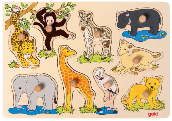 Steckpuzzle Afrikanische Tierkinder