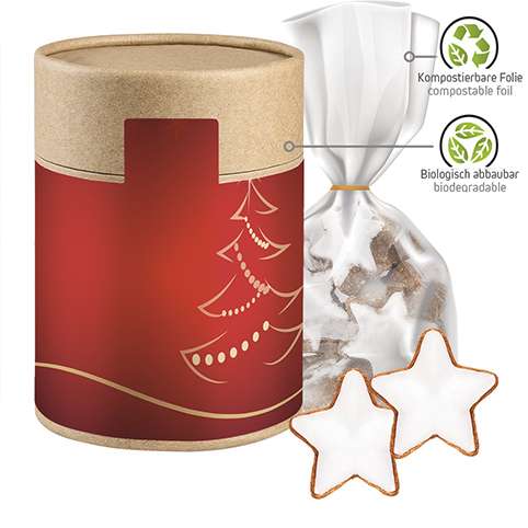 Zimtsterne, ca. 100g, Beutel in Kraftpapierdose Maxi