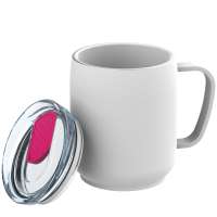 Becher weiß, Deckel magenta